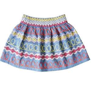Stella McCartney Kids Denim Embroidered Patterned Skirt sz 10